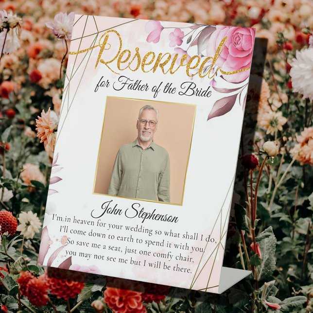Rosy Floral Rettete ein Foto für Hochzeiten Sockelschild (Von Creator hochgeladen)