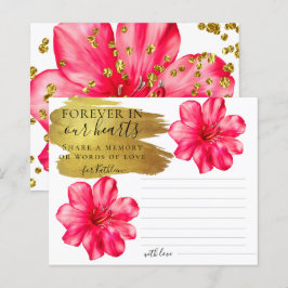 Rosy Floral Share a Memory Beerdigung Card