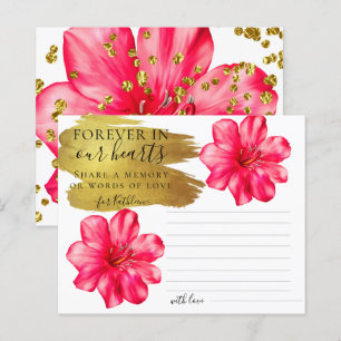 Rosy Floral Share a Memory Beerdigung Card