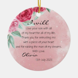 Rosy florale Mutter der Groombride Hochzeit Keramik Ornament