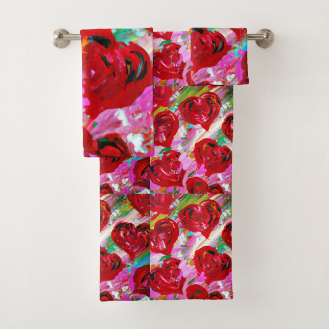 Rosy Hearts Badhandtuch Set (Insitu)
