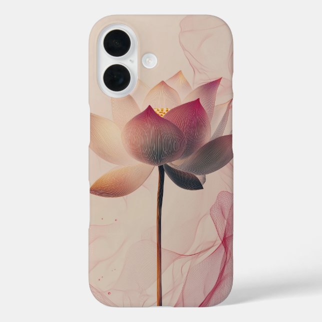 Rosy Illusion Bloom iPhone 16 Hülle (Rückseite)