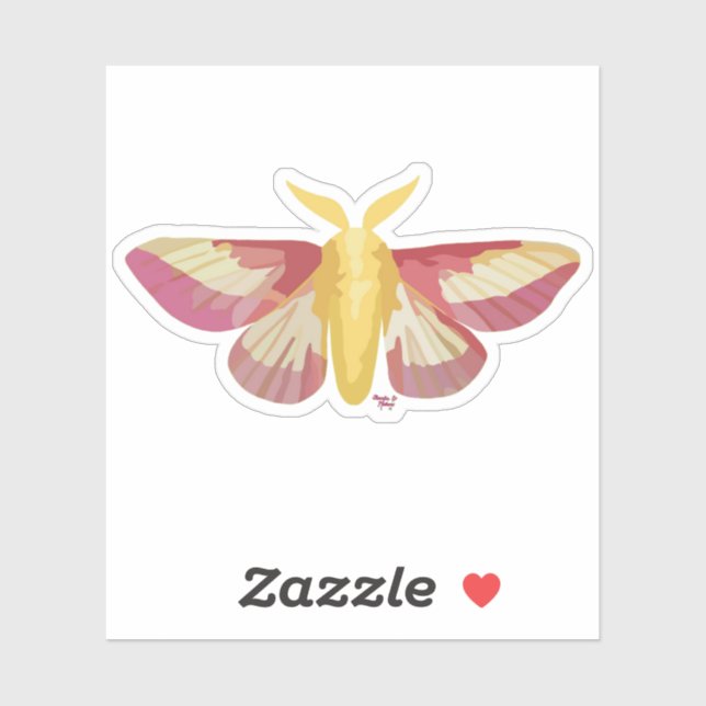 Rosy Maple Moth Sticker (Blatt)