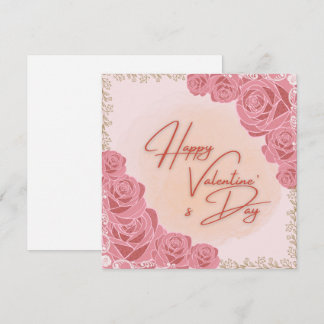 Rosy pattern Valentine's card