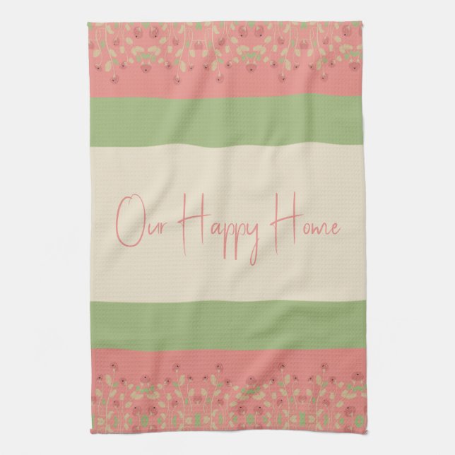 Rosy Pink Floral Geschirrtuch (Vertikal)