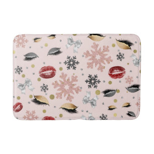 Rosy Pink Girly Beauty Makeuty Weihnachten Badematte