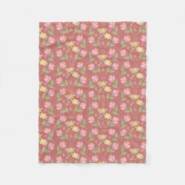 Rosy Posy Nachmittag  Fleecedecke (Vorderseite)