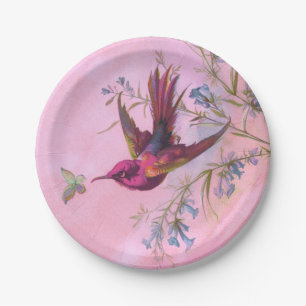 Rosy Red Hummingbird Pappteller