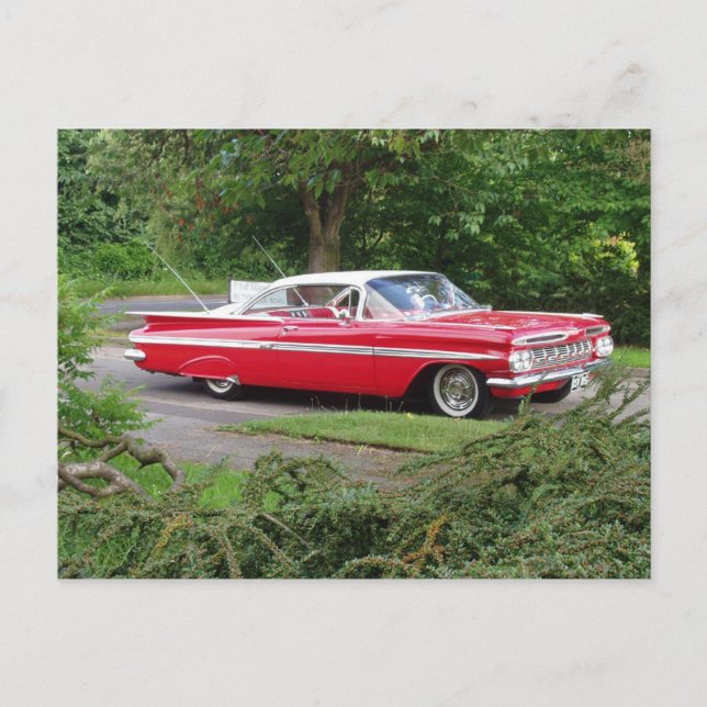 Rot 1960 Impala Postkarte (Vorderseite)