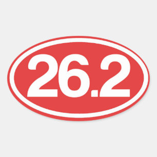 Rot 26.2 Aufkleber (Vollmarathon-Aufkleber)