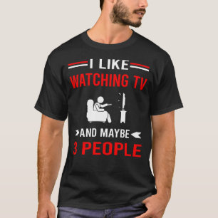 Rot 3 Personen beim Fernsehen T-Shirt