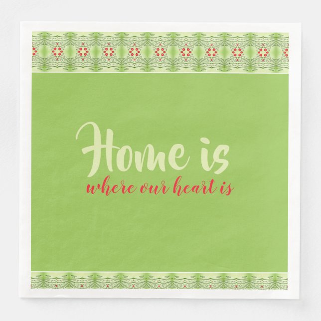 Rot AkzentGemustert Serviette (Vorderseite)