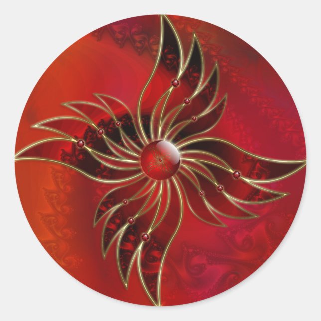 Rot als Flammenaufkleber Runder Aufkleber (Vorderseite)