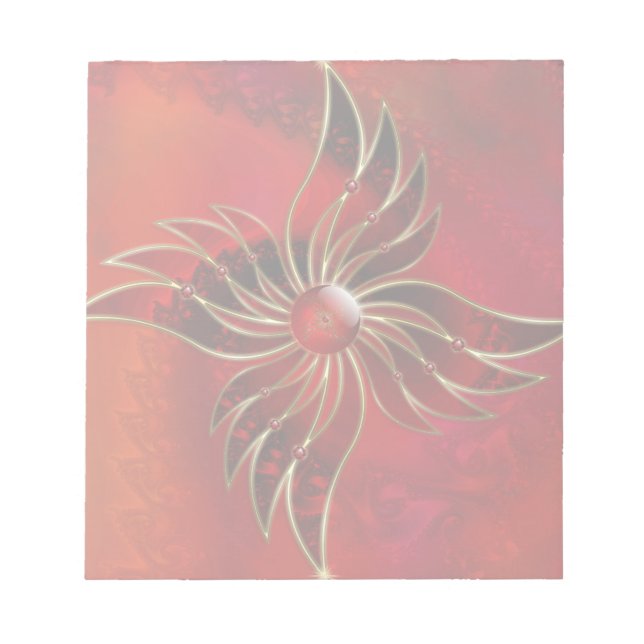 Rot als FlammenNotepad Notizblock (Vorderseite)