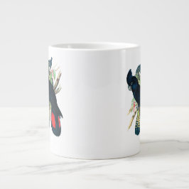 Rot angebunden, schwarze (Banksian) Cockatoos. Jumbo-Tasse
