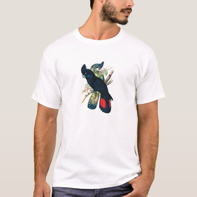 Rot angebunden, schwarze (Banksian) Cockatoos. T-Shirt (Vorderseite)