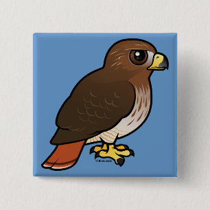 Rot-angebundener Falke Button