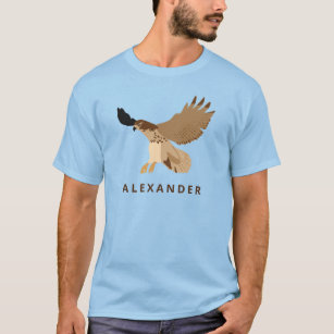 Rot-Angebundener Falke im Flug personalisiert T-Shirt