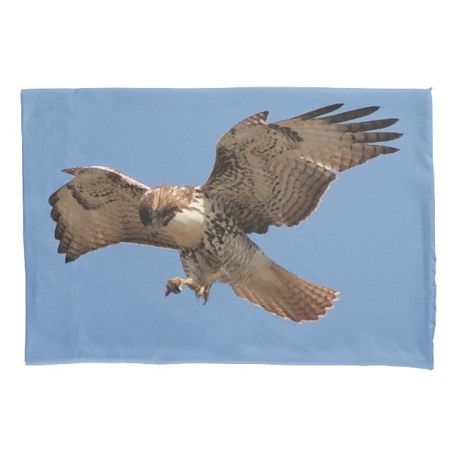 Rot angebundener Falke-Vogel-Tiertier-Kissenbezug Kissenbezug (Vorderseite)