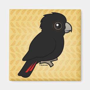 Rot-angebundener schwarzer Cockatoo Magnet