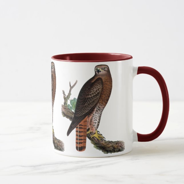 Rot-angebundener schwarzer Falke Tasse (Rechts)