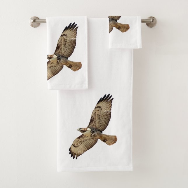Rot angebundenes Falke-Vogel-Tier-Bad-Tuch-Set Badhandtuch Set (Insitu)