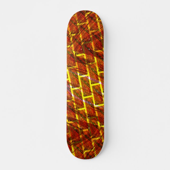 Rot angefärbt, gekratzt, goldgelbes Gitter oder Zi Skateboard (Vorne)
