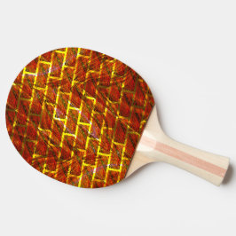 Rot angefärbt, gekratzt, goldgelbes Gitter oder Zi Tischtennis Schläger