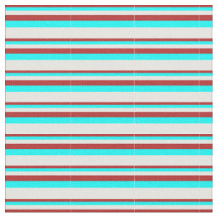 Rot-, Aqua- und Minzcreme-Muster Stoff