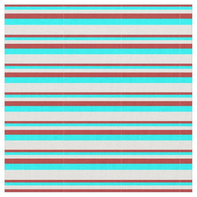 Rot-, Aqua- und Minzcreme-Muster Stoff (Nahaufnahme)