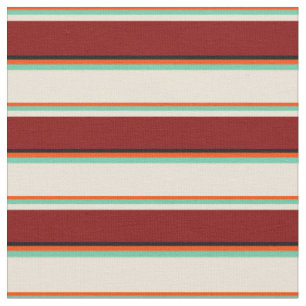 Rot, Aquamarine, Bisque, Maroon und Schwarz farbig Stoff