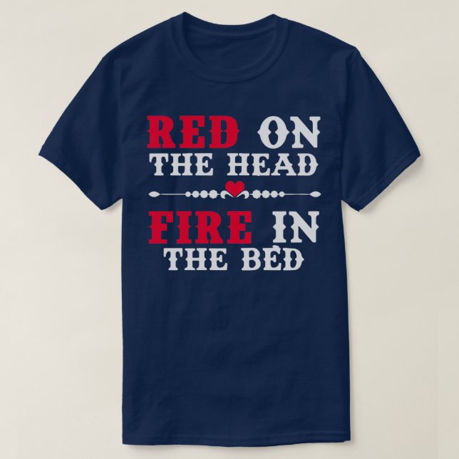 Rot auf dem Kopf Feuer in den Bettfrauen Ava T-Shirt (Design vorne)