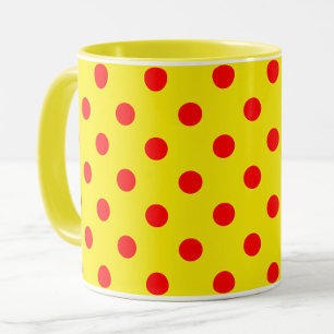 Rot auf gelben Punkten Musterdesign  Tasse