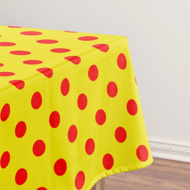 Rot auf gelben Punkten Musterdesign  Tischdecke (Von Creator hochgeladen)