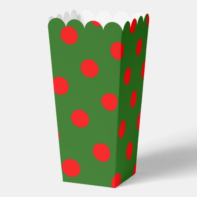 Rot auf grünem Polka-Punkte-Musterdesign  Geschenkschachtel (Rückseite)