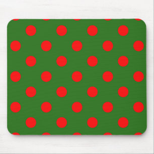 Rot auf grünem Polka-Punkte-Musterdesign Mousepad