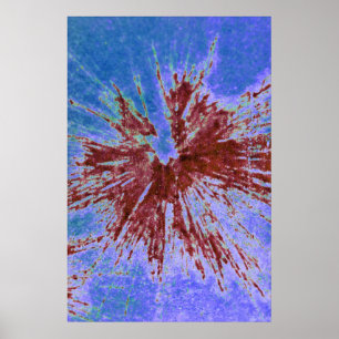 Rot auf Lila und blauen Paintball Poster