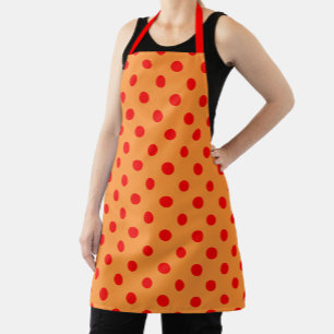 Rot auf Orange Polka Dots Design Schürze