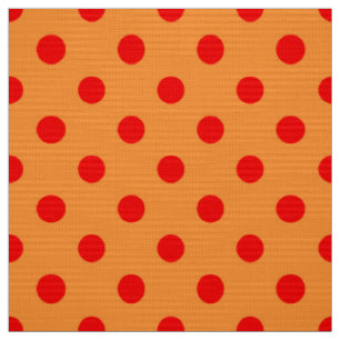 Rot auf Orange Polka Dots Design Stoff