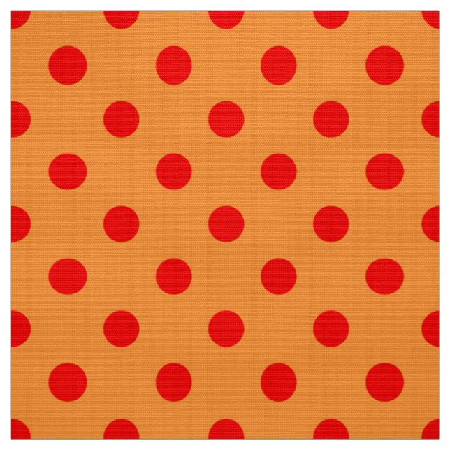 Rot auf Orange Polka Dots Design Stoff (Muster)