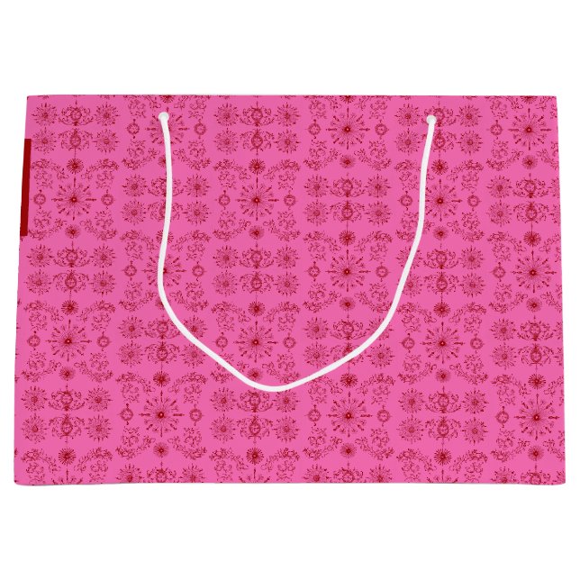 Rot auf Rosa  Große Geschenktüte (Vorderseite)