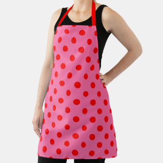 Rot auf rosa Polka Dots Design Schürze