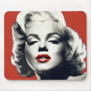 Rot auf roten Lippen Marilyn Mousepad
