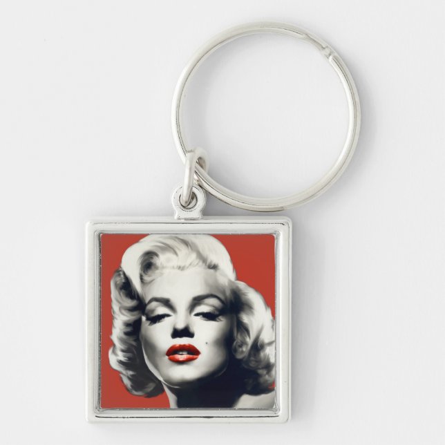 Rot auf roten Lippen Marilyn Schlüsselanhänger (Vorne)