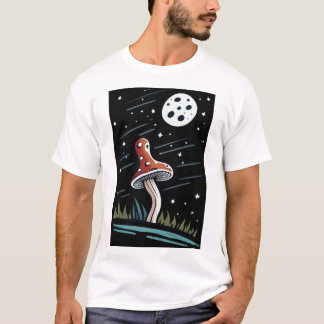 Rot auf schwarzem Pilz für weiße Hintergründe) T-Shirt
