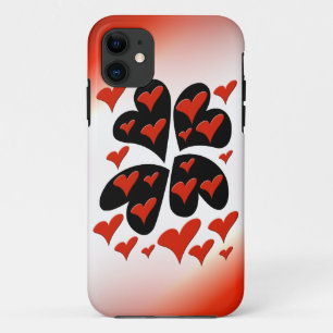 Rot auf schwarzen Herzen iPhone 11 Hülle