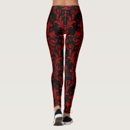 Rot auf schwarzen Wirbel Leggings