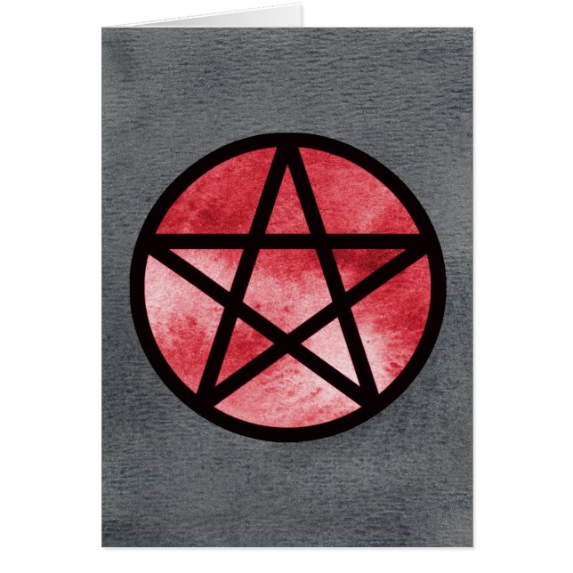 Rot auf schwarzer Pentagramm-Karte (Vorne)