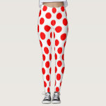 Rot auf weiße große Polka-Punkte Leggings<br><div class="desc">Rot auf weißen großen Polka-Punkten,  ein einfaches,  aber elegantes Design</div>