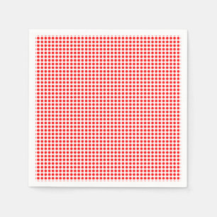 Rot auf weißem weißem, horizontalem Polka-Dotierpa Serviette